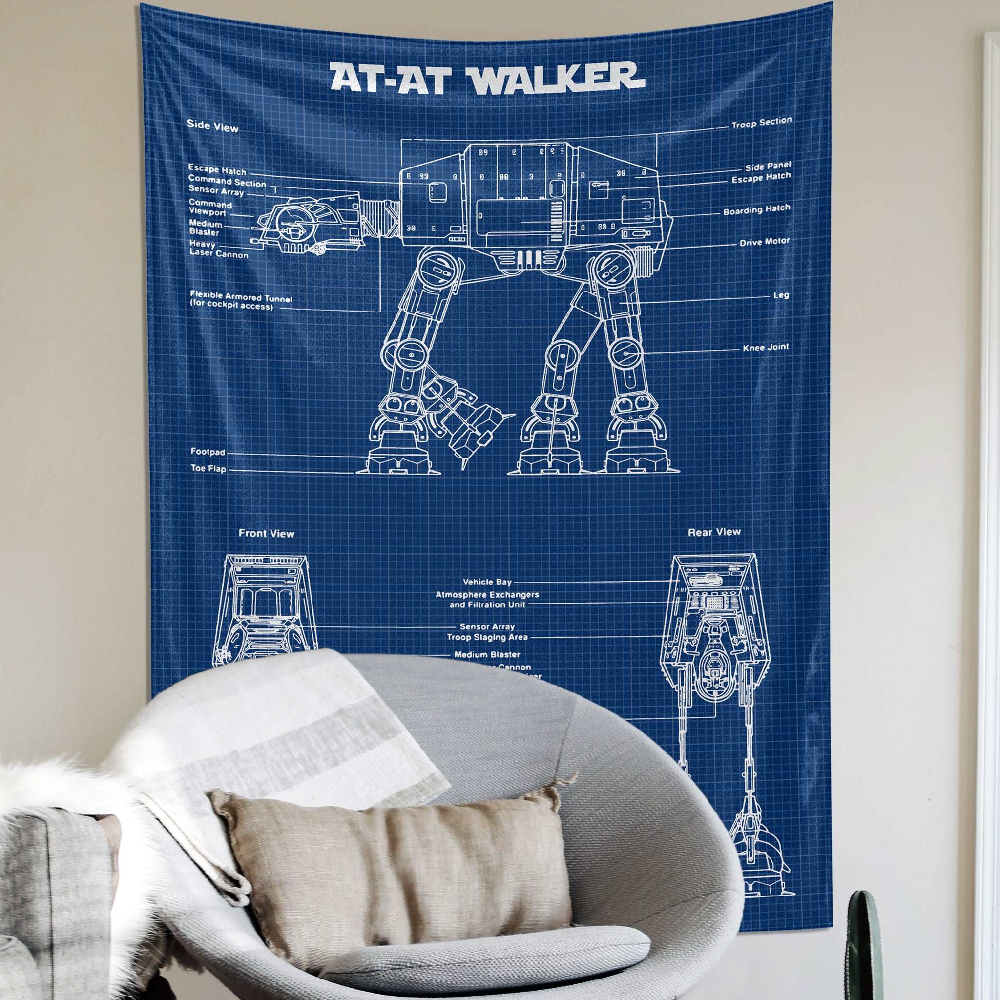 AT-AT Walker Blueprint - Duvar Örtüsü