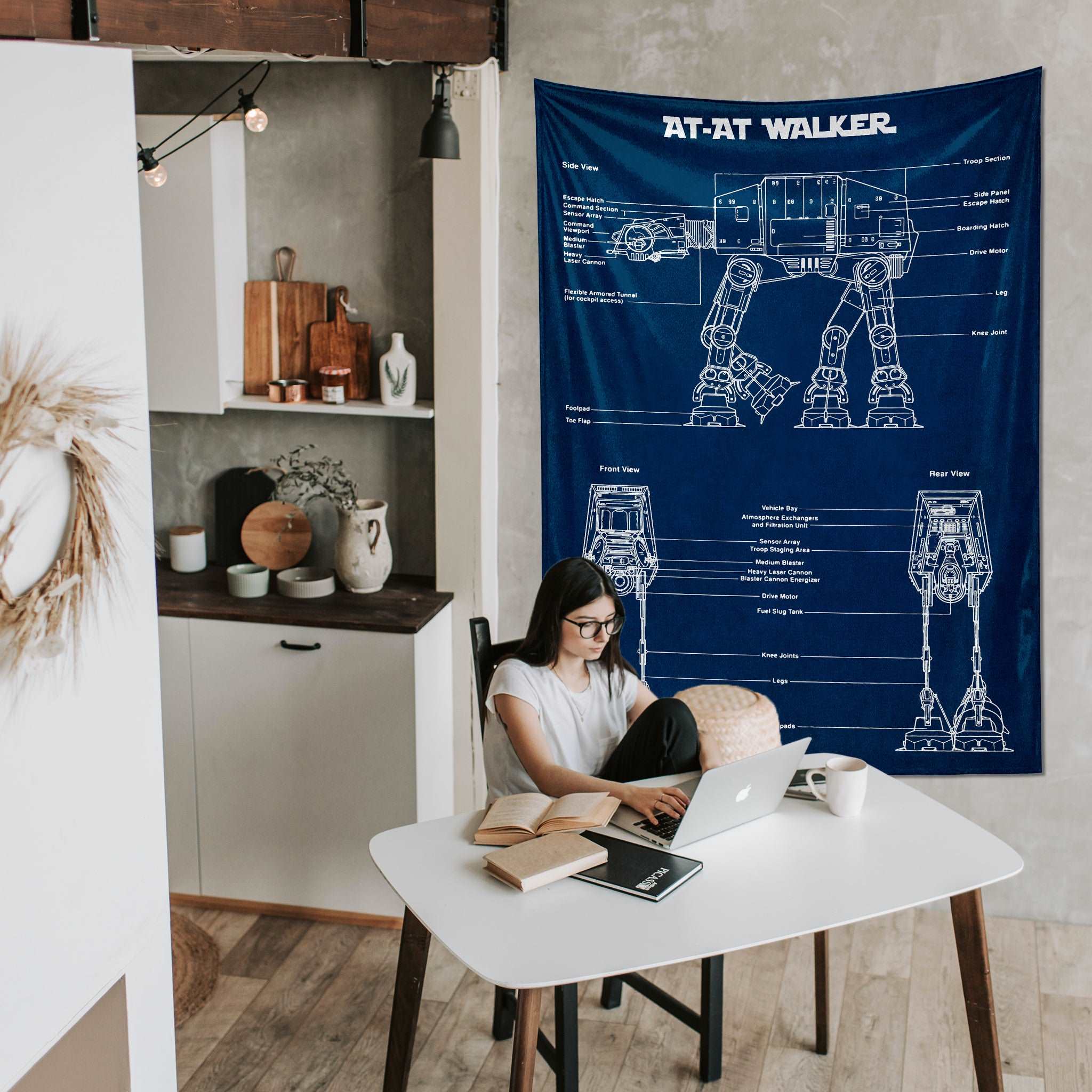 AT-AT Walker Navy Blue - Duvar Örtüsü