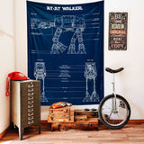 AT-AT Walker Navy Blue - Duvar Örtüsü