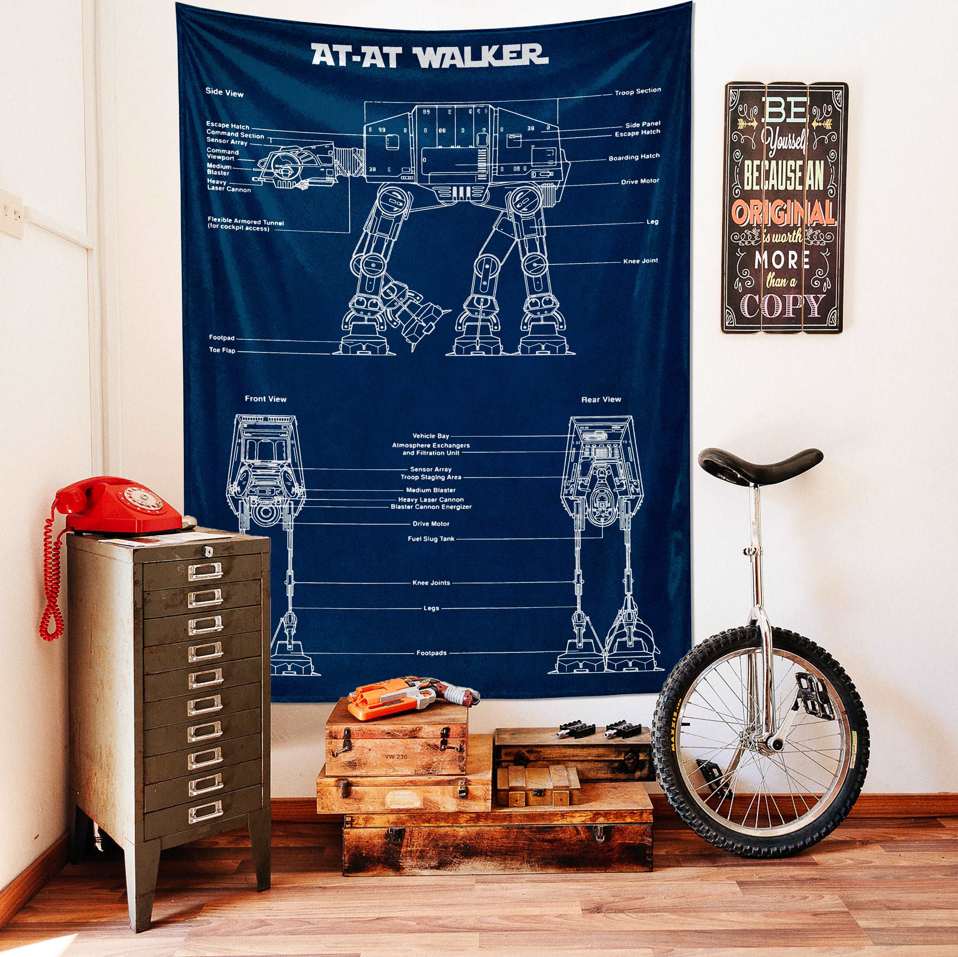 AT-AT Walker Navy Blue - Duvar Örtüsü
