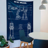 AT-AT Walker Navy Blue - Duvar Örtüsü