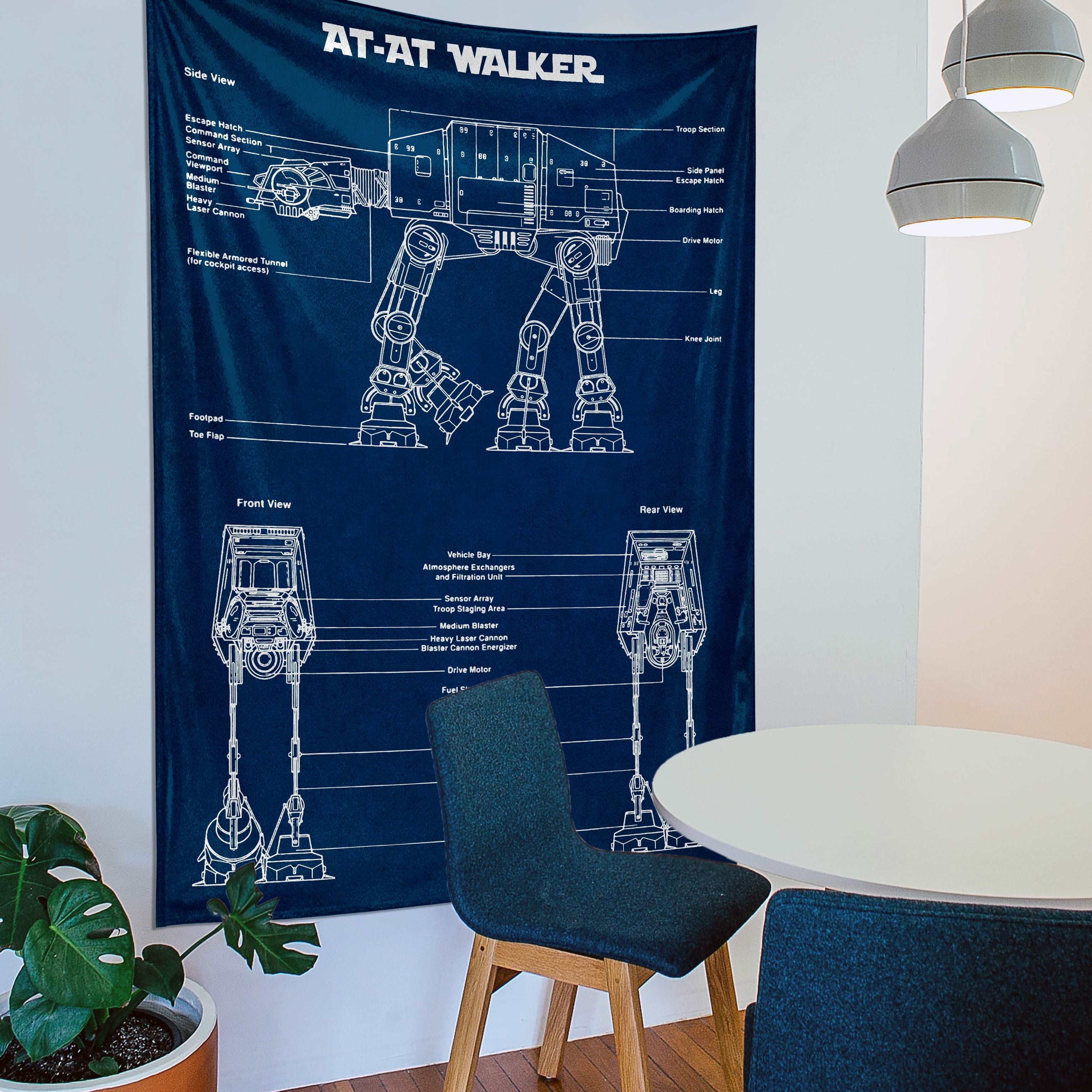 AT-AT Walker Navy Blue - Duvar Örtüsü