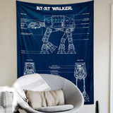 AT-AT Walker Navy Blue - Duvar Örtüsü