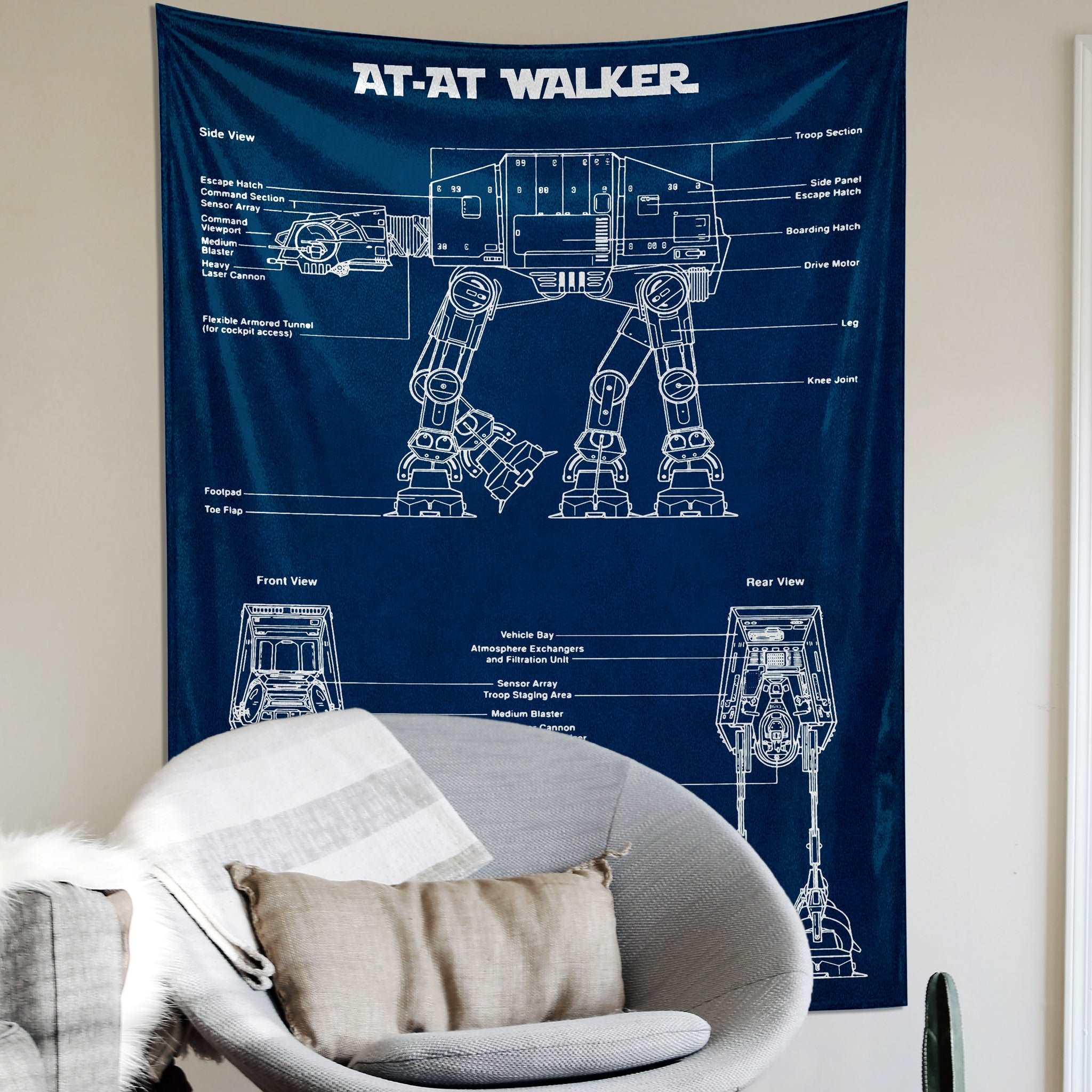AT-AT Walker Navy Blue - Duvar Örtüsü
