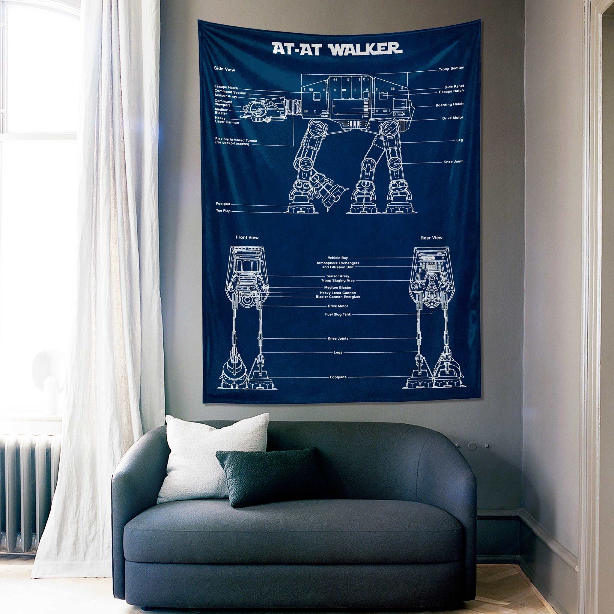AT-AT Walker Navy Blue - Duvar Örtüsü