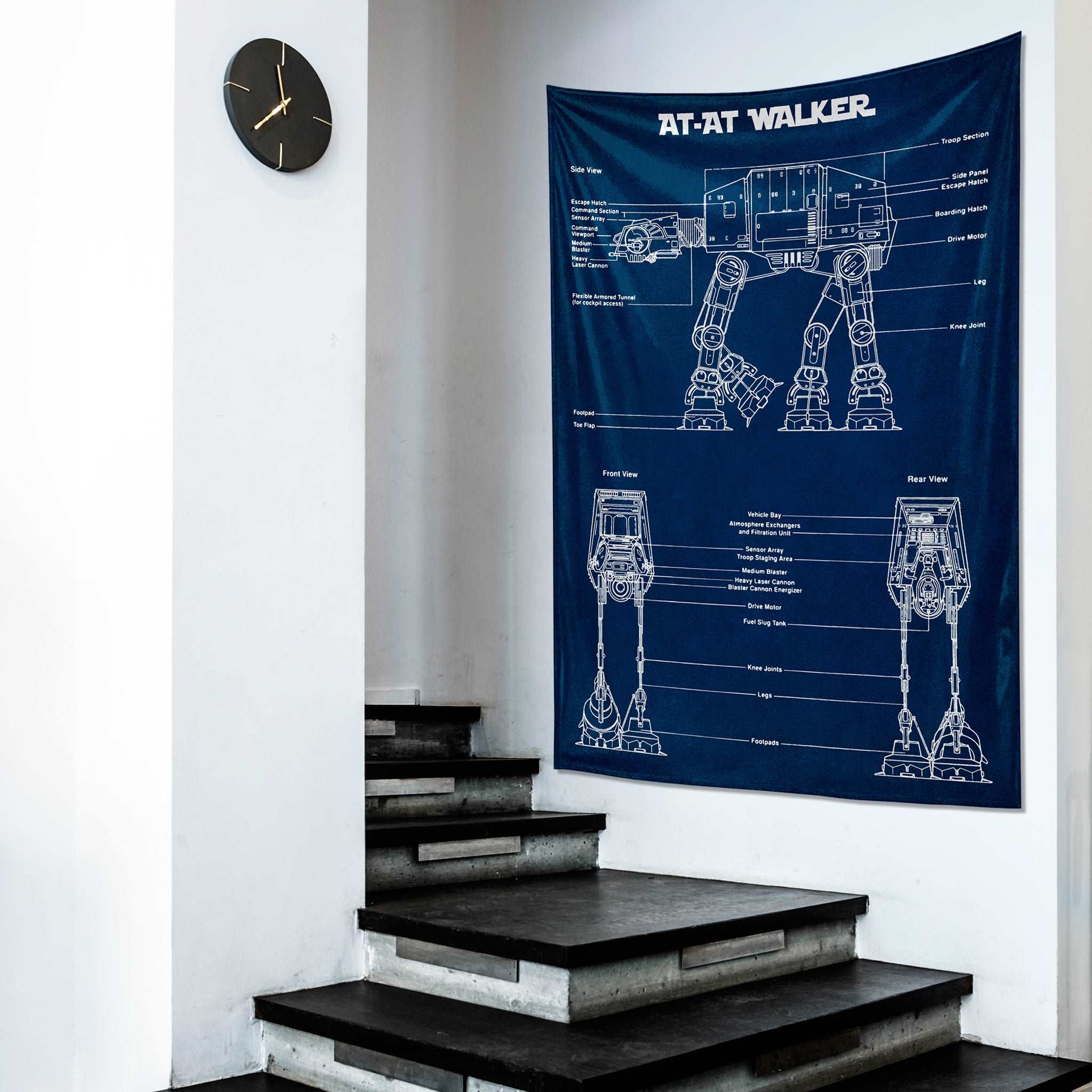 AT-AT Walker Navy Blue - Duvar Örtüsü