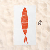 Orange Fish - Turuncu Balıklı Plaj Havlusu