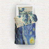The Starry Night & Kanagawa Oki Nami Ura Çift Taraflı Nevresim Takımı