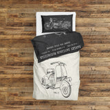 Vespa Ivory & Harley Davidson Model 28B Chalkboard Çift Taraflı Nevresim Takımı