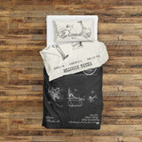 Vespa Ivory & Harley Davidson Model 28B Chalkboard Çift Taraflı Nevresim Takımı