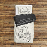 Vespa Ivory & Harley Davidson Model 28B Chalkboard Çift Taraflı Nevresim Takımı
