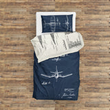F4U Corsair Navyblue & USS Enterprise Ivory Çift Taraflı Nevresim Takımı
