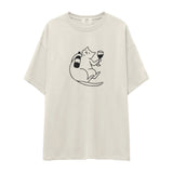 Wine Lover Cat Oversize Tişört
