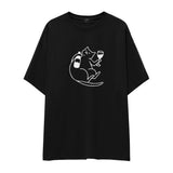 Wine Lover Cat Oversize Tişört