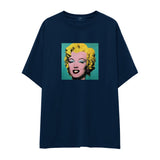 Andy Warhol / Marilyn Monroe Blue Oversize Tişört
