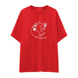 Wine Lover Cat Oversize Tişört