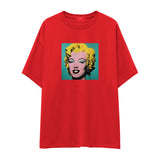 Andy Warhol / Marilyn Monroe Blue Oversize Tişört