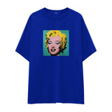 Andy Warhol / Marilyn Monroe Blue Oversize Tişört
