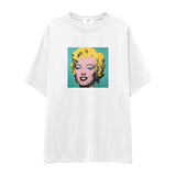 Andy Warhol / Marilyn Monroe Blue Oversize Tişört