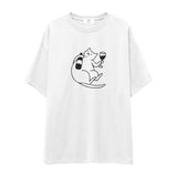 Wine Lover Cat Oversize Tişört