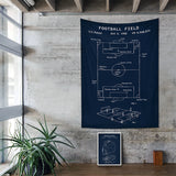 Football Field Navyblue - Futbol Sahası Duvar Örtüsü