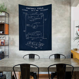 Football Field Navyblue - Futbol Sahası Duvar Örtüsü