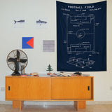 Football Field Navyblue - Futbol Sahası Duvar Örtüsü