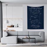 Football Field Navyblue - Futbol Sahası Duvar Örtüsü