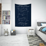 Football Field Navyblue - Futbol Sahası Duvar Örtüsü