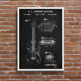Fender Stratocaster Gitar Chalkboard Poster