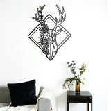 Floral Deer - Geyik Metal Duvar Dekoru