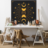 Mystical Moon Phase Duvar Örtüsü