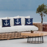 Çapa Navy Blue v2 / Marin Temalı Çift Taraflı Kırlent Kılıfı 2 Adet