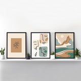 Pastel Line Art 3 'lü Set Poster