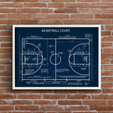 Basketball Court Navy Blue Poster