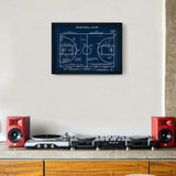 Basketball Court Navy Blue Poster