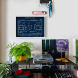Basketball Court Navy Blue Poster