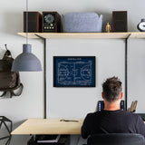 Basketball Court Navy Blue Poster