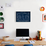 Basketball Court Navy Blue Poster