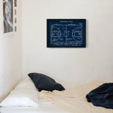 Basketball Court Navy Blue Poster