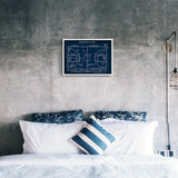 Basketball Court Navy Blue Poster
