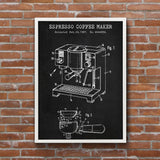 Espresso Machine Chalkboard Poster