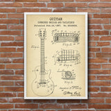 Gibson Les Paul Gitar Vintage Poster