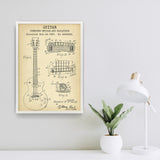Gibson Les Paul Gitar Vintage Poster