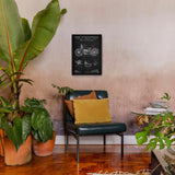 Harley Davidson Model 28B Motosiklet Chalkboard Poster