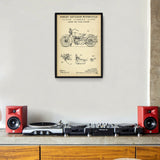 Harley Davidson Model 28B Motosiklet Vintage Poster