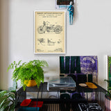 Harley Davidson Model 28B Motosiklet Vintage Poster