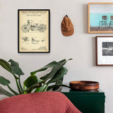 Harley Davidson Model 28B Motosiklet Vintage Poster