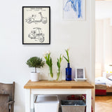 Vespa Motorsiklet Ivory Poster