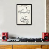 Vespa Motorsiklet Ivory Poster